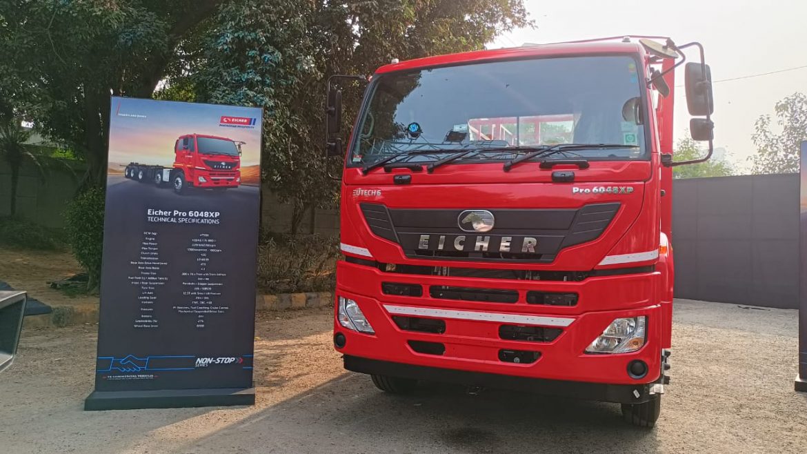 Eicher Pro 6048XP is a 48-tonne haulage truck powered by a VEDX8 engine.